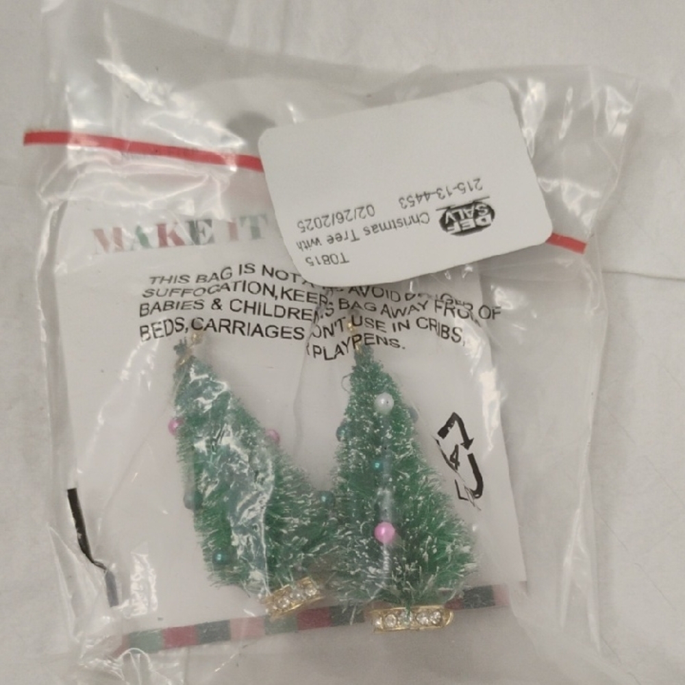 Target Green and Pink Christmas Tree Earrings
